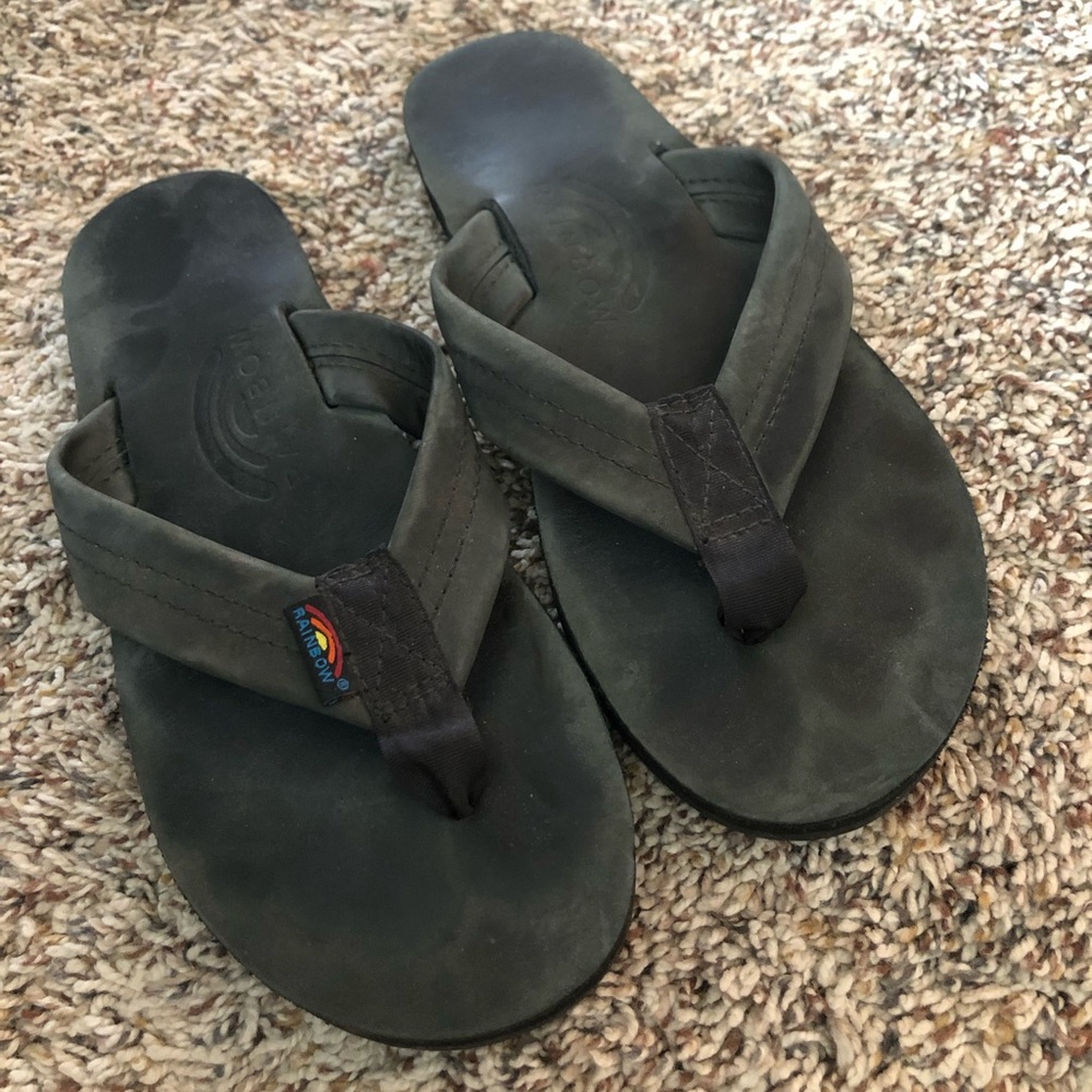 Black Rainbow flip flops